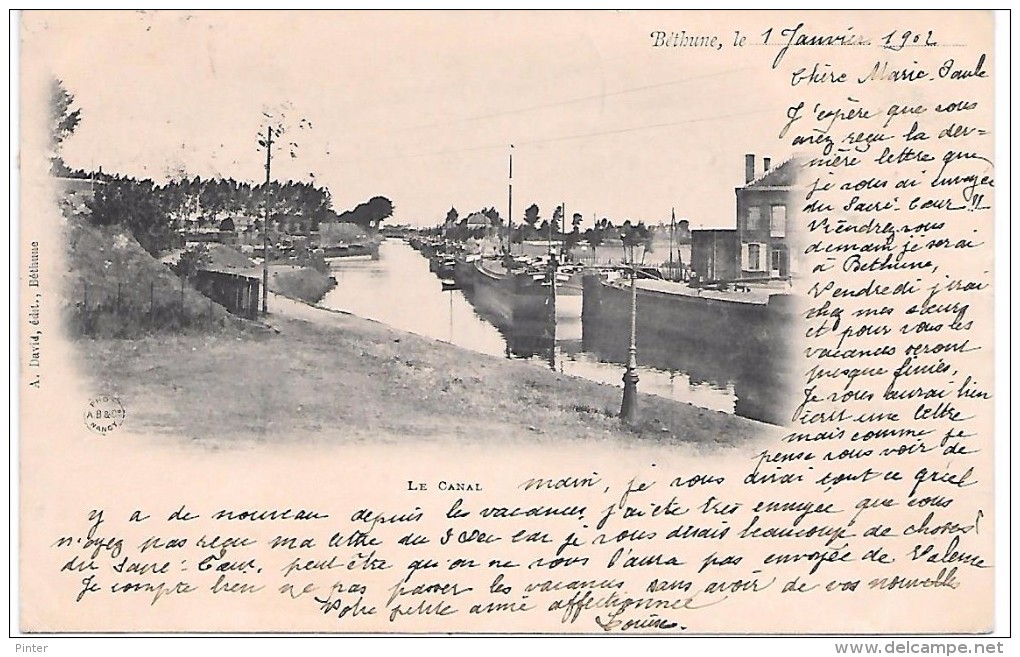 BETHUNE - Le Canal - Péniche - Bethune