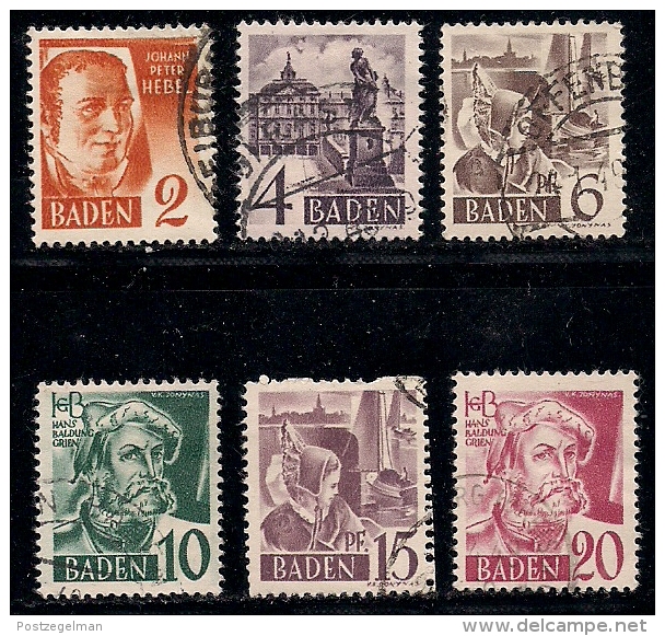 GERMANY, Allied Occupation, 1948, Cancelled Stamp(s) Personalities + Buildings, MI 28=37,  #13417, 4 Values Only - Other & Unclassified