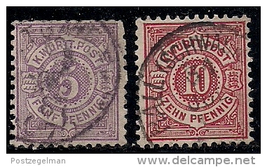 GERMANY, Wuertemberg, 1869, Cancelled Stamp(s) Numbers In OvalCircel,  MI44-=50, #13423, 2 Values Only - Andere & Zonder Classificatie