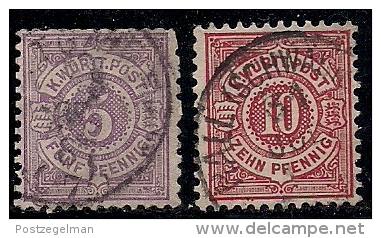 GERMANY, Wuertemberg, 1869, Cancelled Stamp(s) Numbers In OvalCircel,  MI44-=50, #13423, 2 Values Only - Other & Unclassified