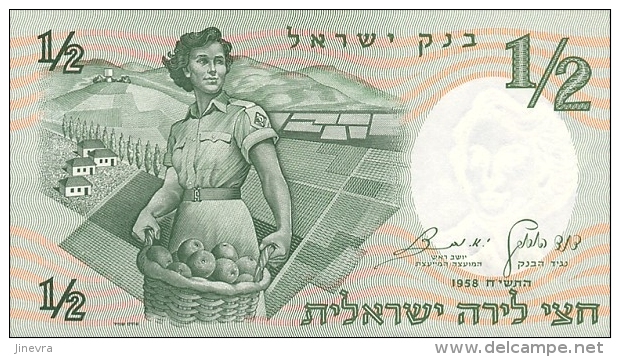 ISRAEL 1/2 LIRA 1958 PICK 29a UNC - Israel
