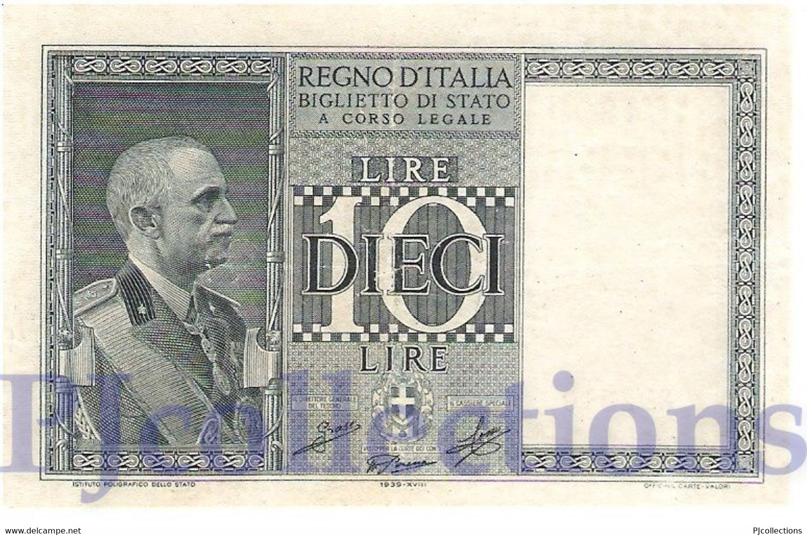 ITALIA - ITALY 10 LIRE 1939 PICK 25c AXF - Italia – 10 Lire