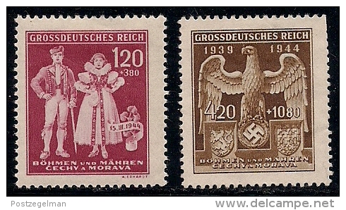 GERMANY, BOHMEN &amp; MAREN, 1944, Hinged Unused Stamp(s)  Protectorates, MI 133=135  #13454, - Occupation 1938-45