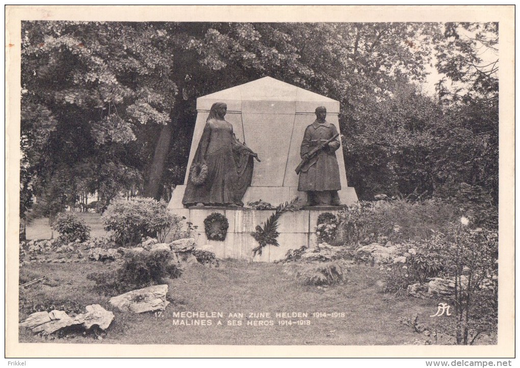 Mechelen Malines Aan Zijne Helden 1914-1918 A Ses Héros (groot Formaat: 10 X 15cm) - Mechelen