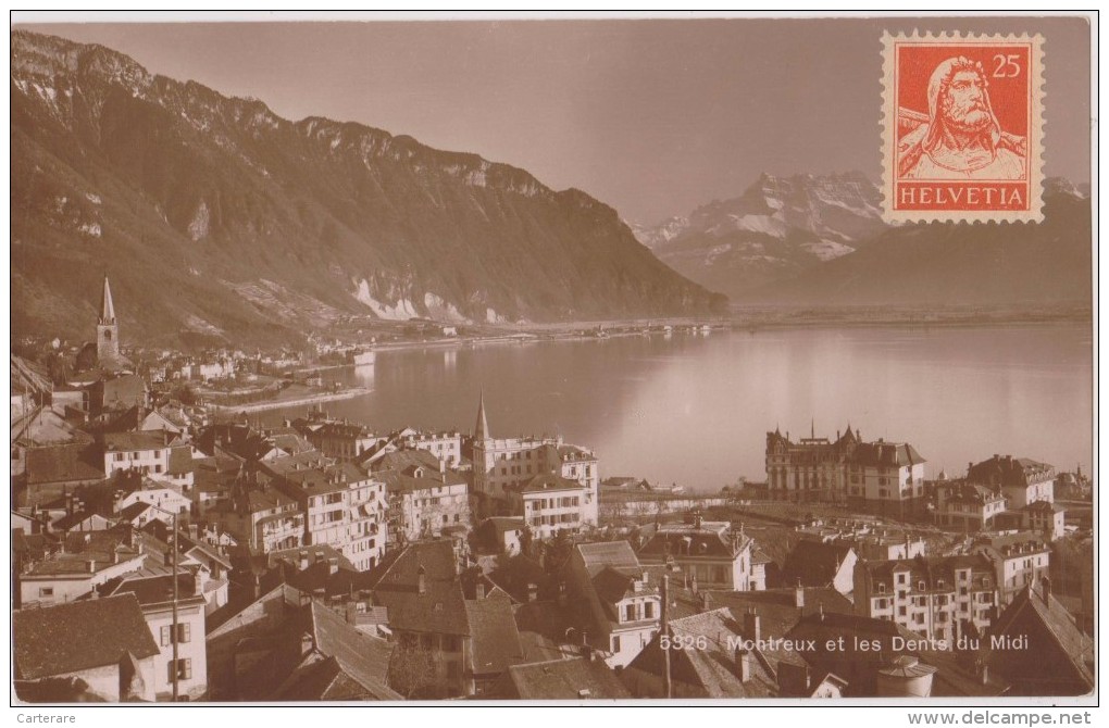 SUISSE,HELVETIA,SWISS,SCH WEIZ,SVIZZERA,SWITZERLAND ,MONTREUX EN 1930,VAUD,lac Léman,ROCHERS DE NAYE,timbre,rare - Montreux