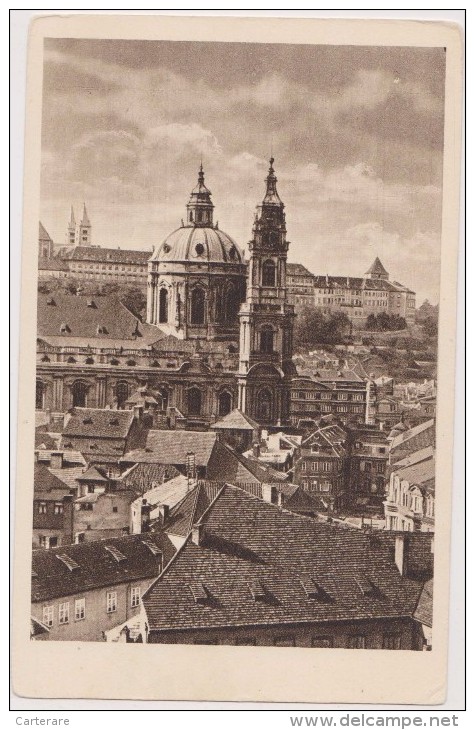 Carte Postale Ancienne,TCHECOSLOVAQUIE, TCHEQUE,TCHEQUIE,PRAHA,PR AG,PRAGUE EN 1900,KOSTEL SV MIKULASE,église,rare - Tchéquie