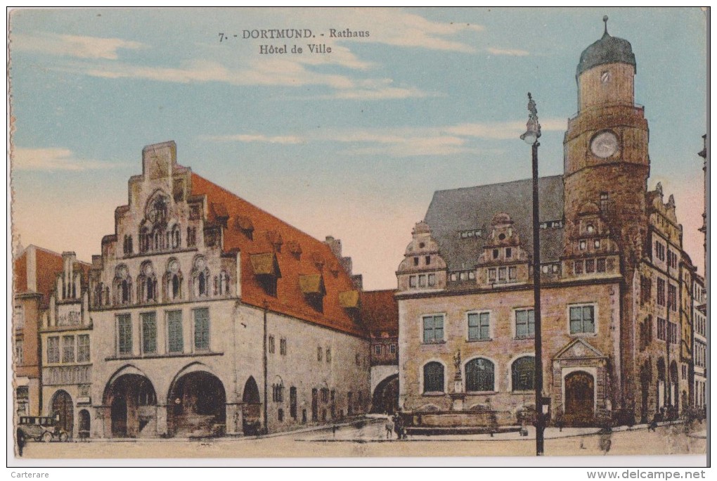 ALLEMAGNE,GERMANY,DEUTSCH LAND,Rhénanie Du Nord Westphalie,DORTMUND EN 1910,rathaus,la Mairie,hotel De Ville,rare,center - Dortmund