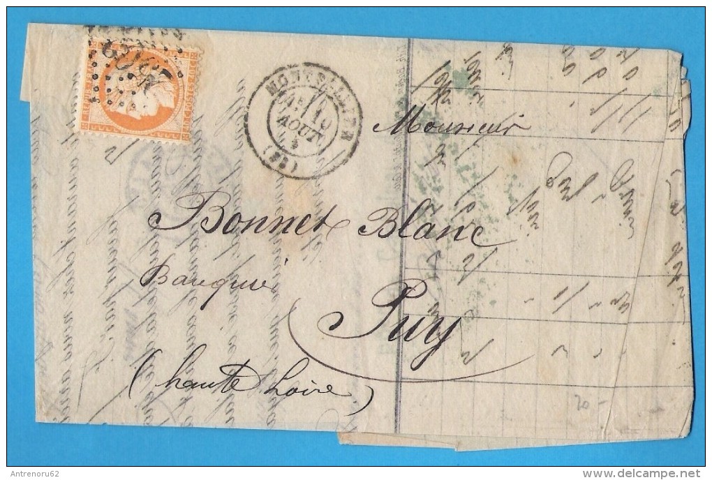 FRANCE : COVER 1875 MONTPELLIER - 1849-1876: Période Classique