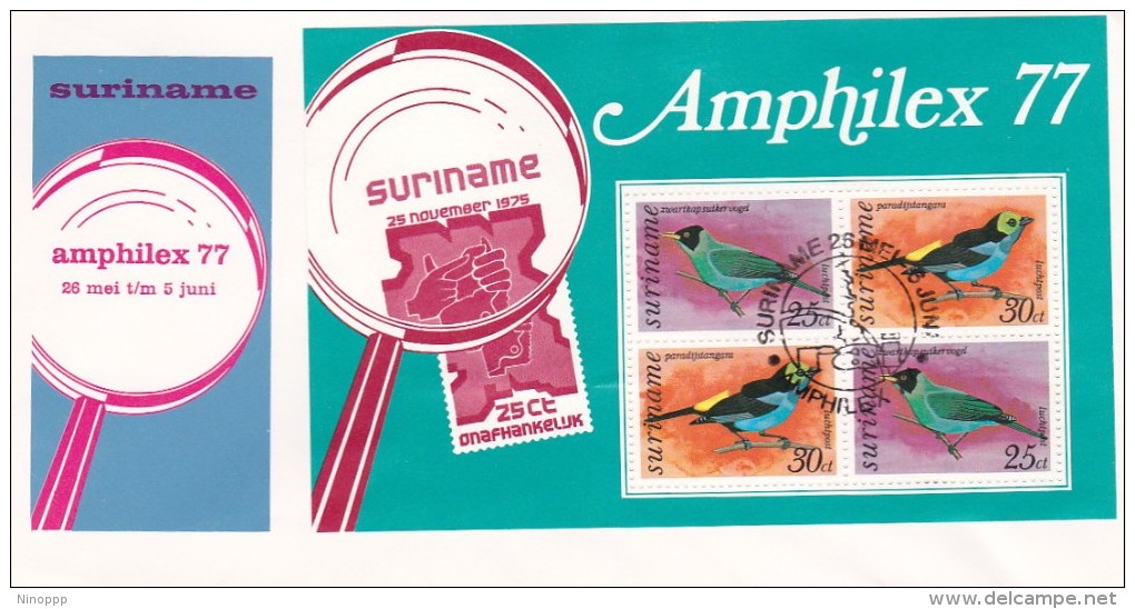 Suriname 1977 Amphilex Miniature Sheet FDC - Other & Unclassified