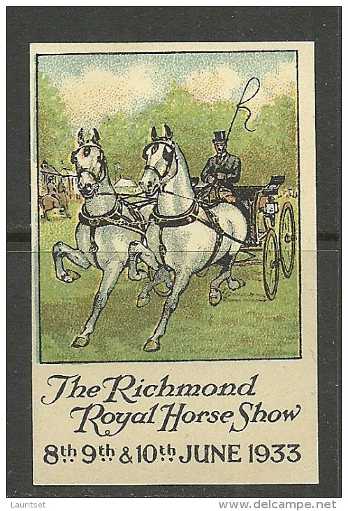 Great Britain 1933 Vignette Advertising Stamp Richmond Royal Horse Show - Cinderellas