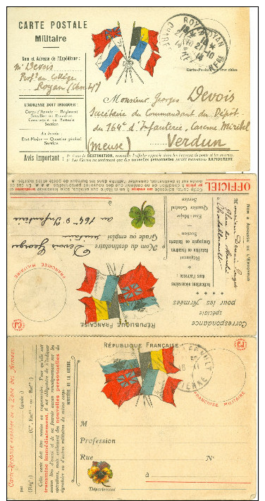 FRANCE. Correspondance Militaire. 9 Cartes. (lot 3). - Guerre De 1914-18
