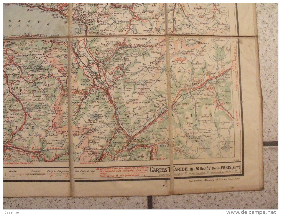 Carte  Taride Toilée. Franche-Comté, Suisse. Début 20ème - Cartes Routières