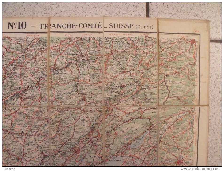 Carte  Taride Toilée. Franche-Comté, Suisse. Début 20ème - Cartes Routières