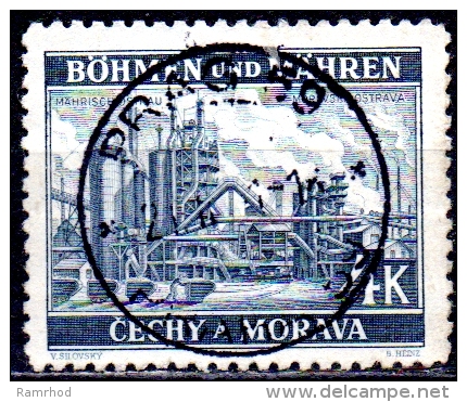 BOHEMIA & MORAVIA 1939 Ironworks, Moravska-Ostrava  -  4k. - Grey   FU - Used Stamps