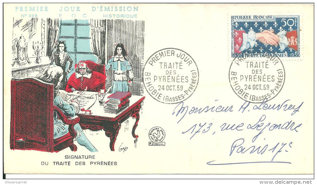 Behobie 04 10 1959 Signature Du Traité Des Pyrénées - 1950-1959