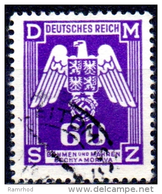 BOHEMIA & MORAVIA 1943 Official -  Eagle And Numeral  - 60h. - Violet   FU - Used Stamps