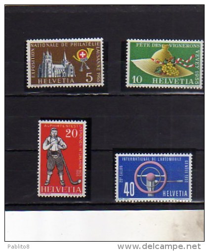 SWITZERLAND SUISSE SCHWEIZ SVIZZERA 1955 ANNUAL EVENTS FESTIVAL PROPAGANDA PROPAGANDE  FULL SET SERIE MNH - Ongebruikt