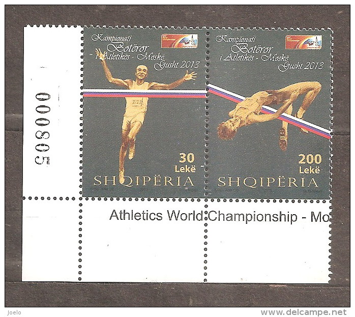 ALBANIA 2013 ATHLETICS WORLD CHAMPIONSHIPS MOSCOW SET MNH - Albania