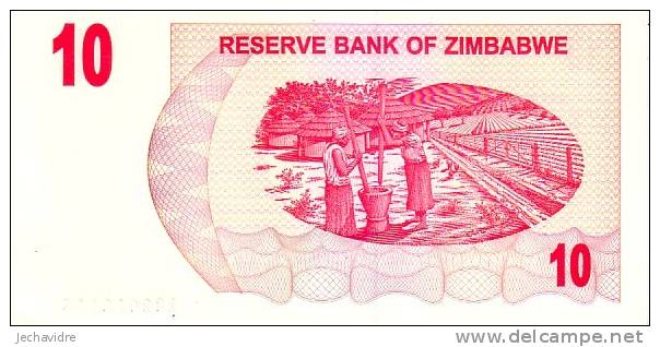 ZIMBABWE  10 Dollars  Emission  Du 01-08-2006   Pick 39    ***** BILLET  NEUF ***** - Simbabwe