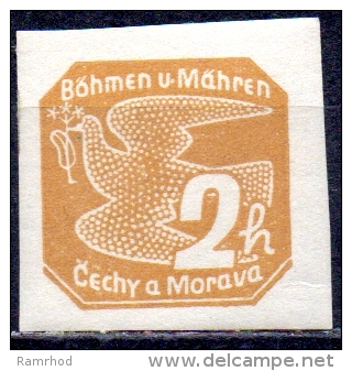 BOHEMIA & MORAVIA 1939 Newspaper Stamp - Dove - 2h. - Brown  MH - Unused Stamps