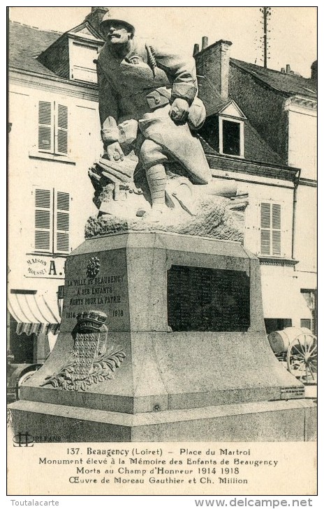 CPA 45 BEAUGENCY PLACE DU MARTROI MONUMENT AUX MORTS - Beaugency