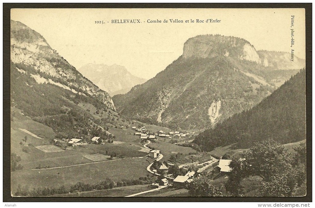 BELLEVAUX Rare Combe De Vallon Et Le Roc D'Enfer (Pittier) Haute Savoie (74) - Bellevaux