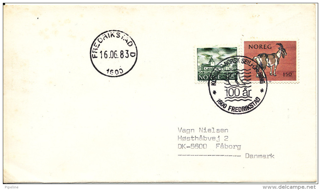 Norway Cover With Special Postmark Kongelig Norsk Seilforening 100th Anniversary Fredrikstad 16-6-1983 - Briefe U. Dokumente