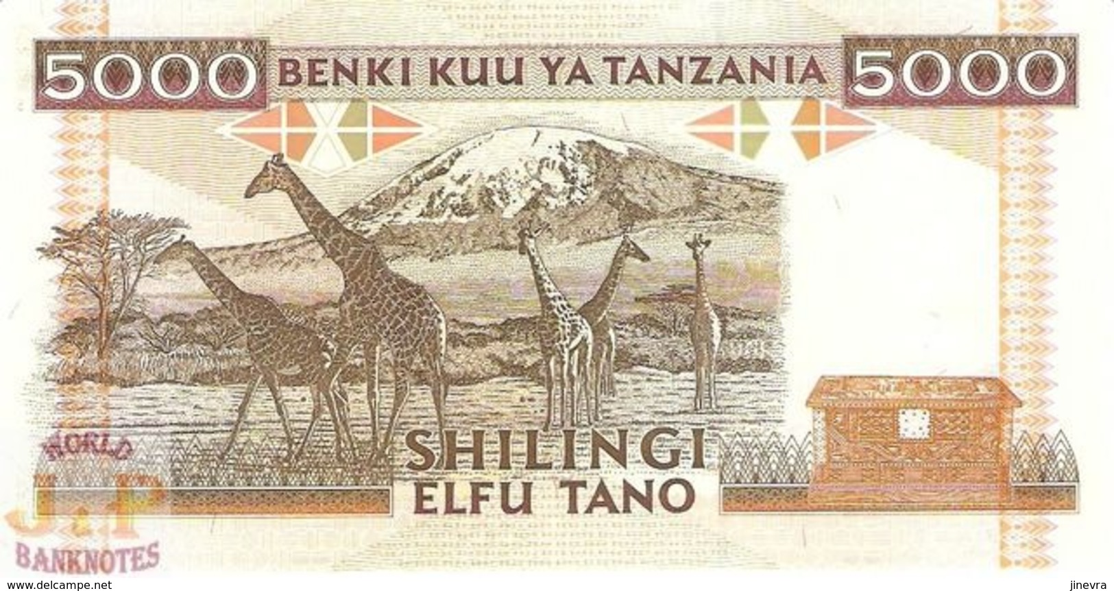 TANZANIA 5000 SHILINGI 1995 PICK 28 UNC - Tanzania