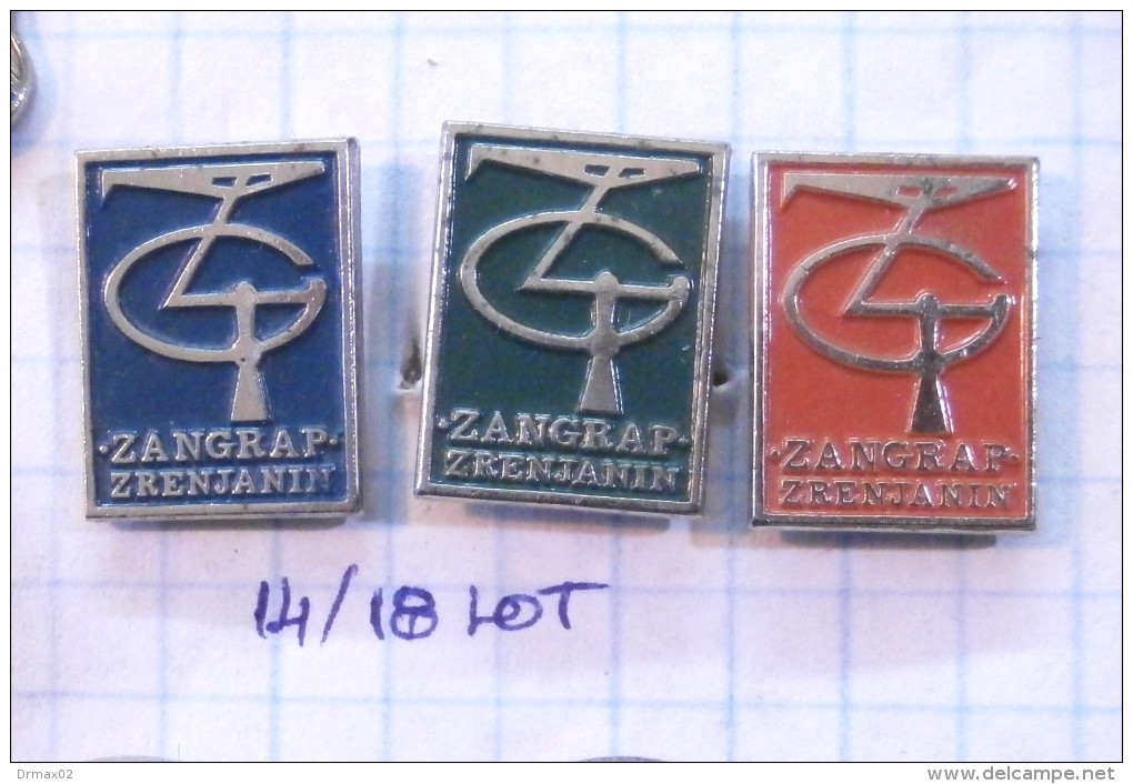 ZANGRAP Zrenjanin (Serbia) Yugoslavia / TRADING & Construction, Bau / LOT PINS - Sets