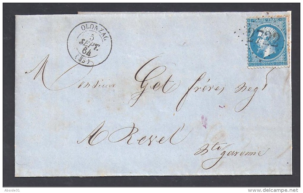 Herault - G.C.  2722  Et Cachet Type 15  De  OLONZAC - 1849-1876: Klassik