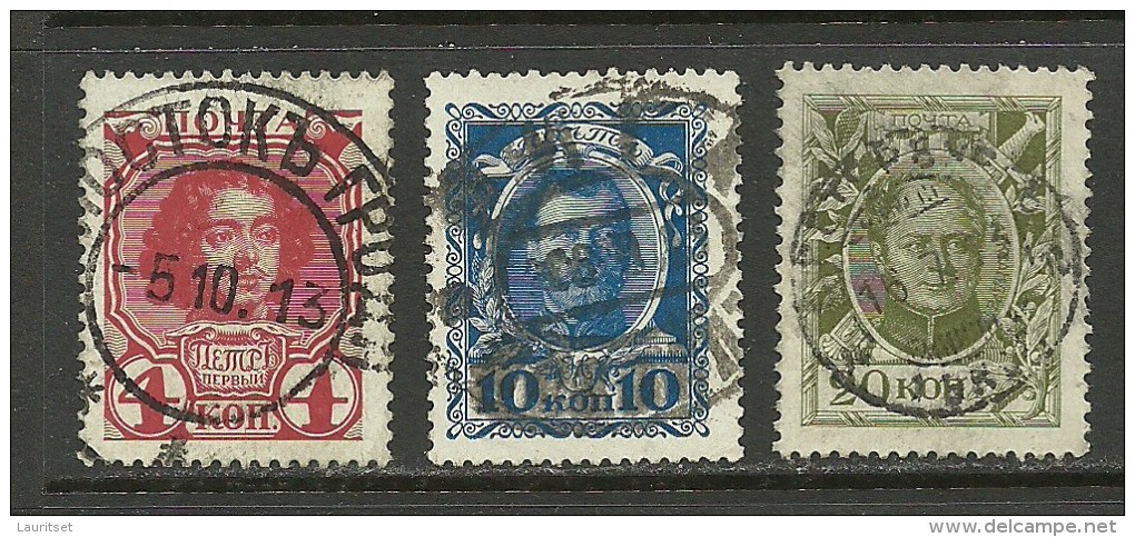 RUSSLAND RUSSIA 1913 Romanov Michel 85 & 87 & 90 Gut Gestempelt - Gebraucht