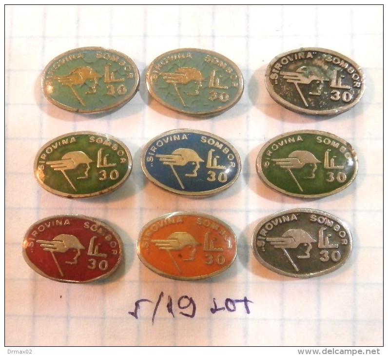 SIROVINA SOMBOR (Serbia) Yugoslavia / Secondary Raw Materials, Recycling, Recyclage, Sekundärrohstoffe / LOT PINS - Sets