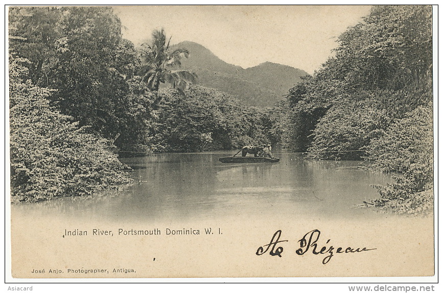 Indian River , Portsmouth Dominica W. I. Edit José Anjo Antigua Leeward To Gendarmerie Gustavia St Barthelemy Guadeloupe - Dominique