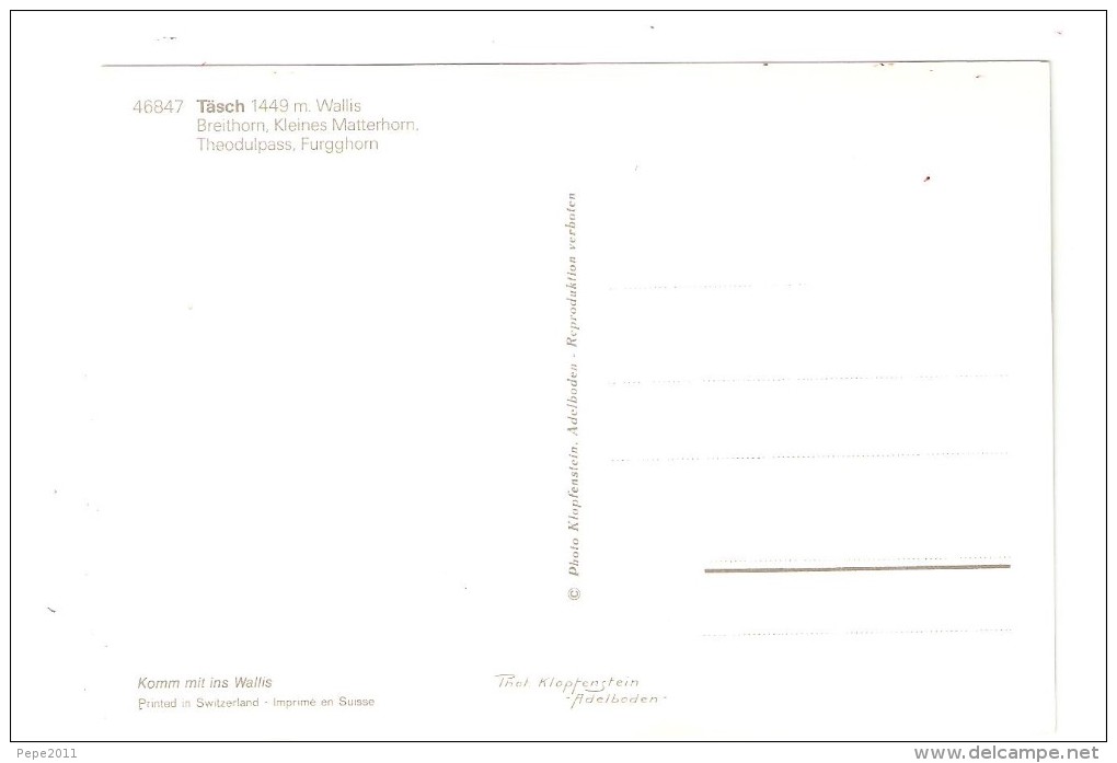 CSM : Täsch : Breithorn Kleines Matterhorn Theodulpass - Furgghorn - Vue Générale Ville - Montagnes... - Täsch