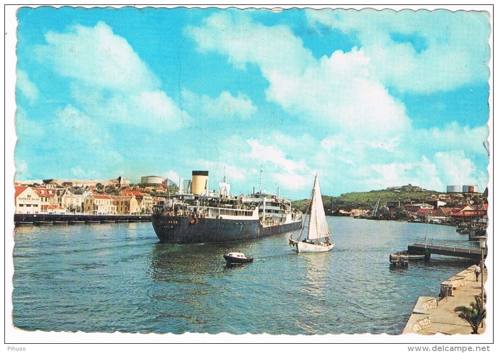 CUR-49   WILLEMSTAD : Pontoon Bridge - Open - Curaçao