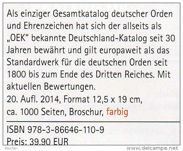 Deutsche Orden Ehrenzeichen 1800-1945 Battenberg Katalog 2014 Neu 40€ Germany Baden Bayern Danzig Saar Sachsen III.Reich - Tempo Libero & Collezioni