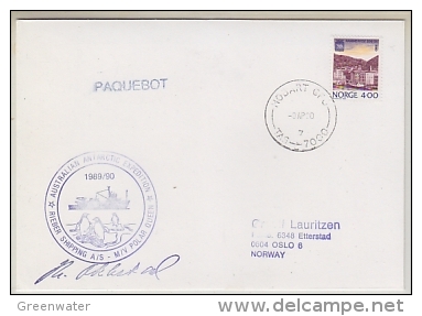 Norway 1990 Cover Australian Antarctic Expedition M/V Polar Queen (20086) - Andere & Zonder Classificatie