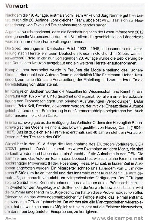 Cataloge Deutsche Orden Ehrenzeichen 1800-1945 Battenberg 2014 New 40€ Germany Baden Bayern Danzig Saar Sachsen 3.Reich - Kataloge & CDs
