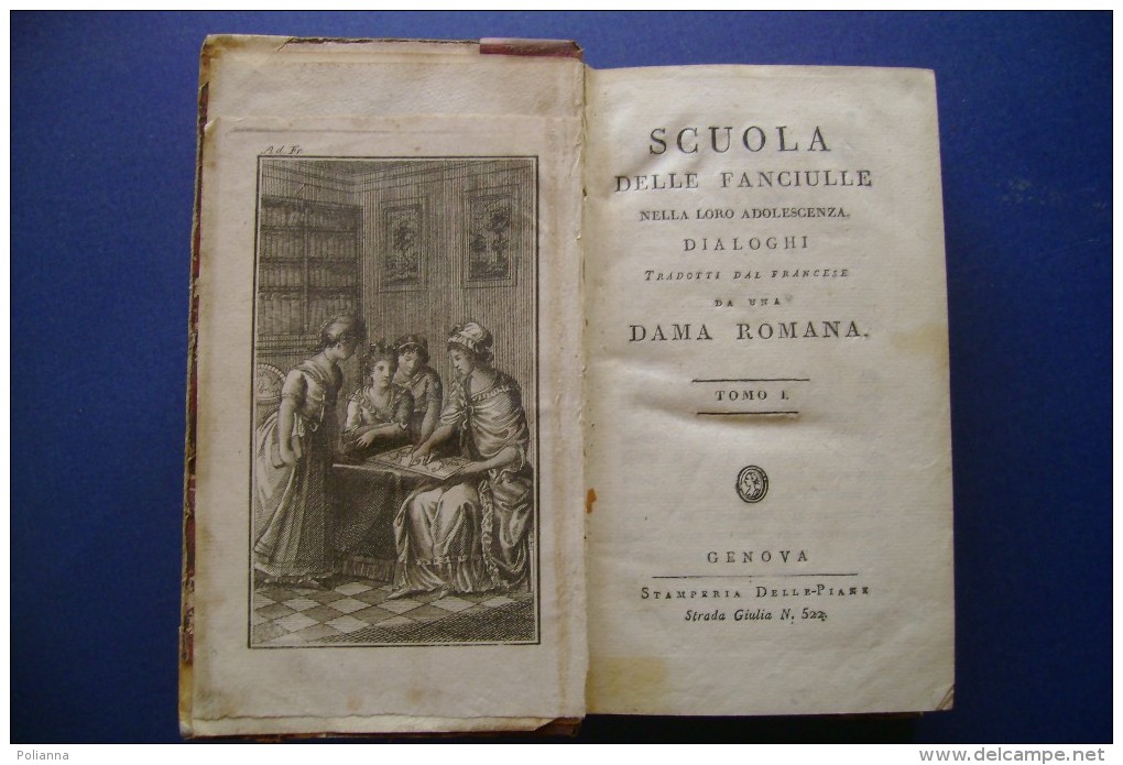 M#0C21 SCUOLA DELLE FANCIULLE NELLA LORO ADOLESCENZA Stamperia Delle Piane Primo '800 - Old