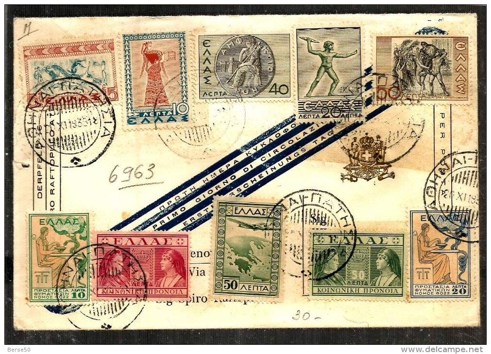 1935 GRECIA     Storia Postale Lettera - Cartas & Documentos