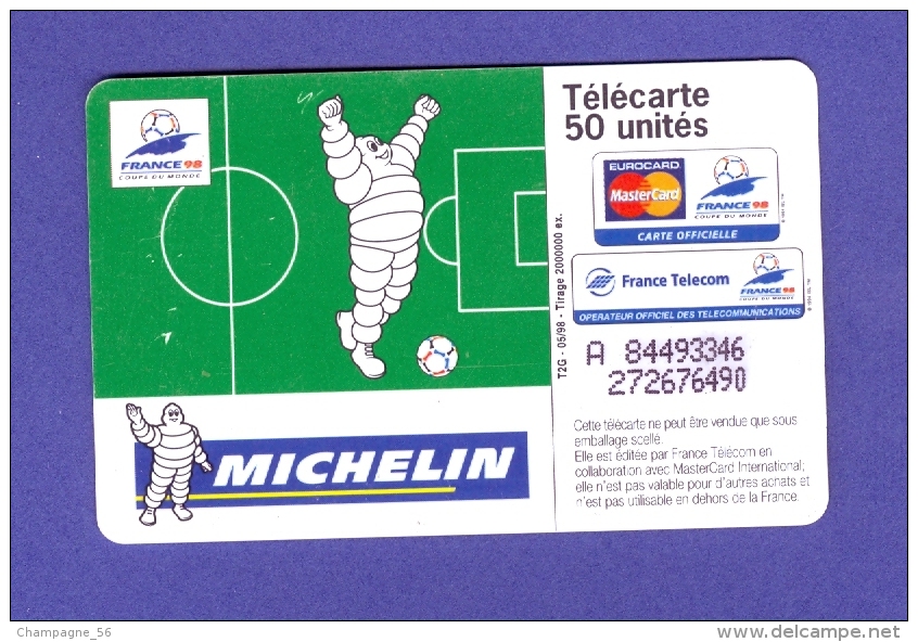 COUPE DU MONDE 98 MICHELIN  05 / 98  F871  970.JG  SO3  JUSTIFIE A GAUCHE + DIVERS   UTILISÉE - Variétés