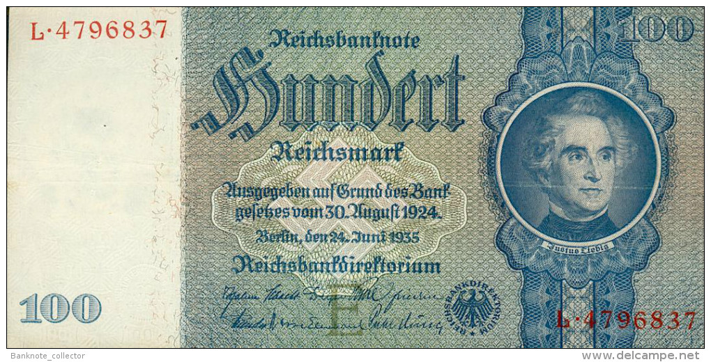 Deutschland, Germany - 100 Reichsmark, Ro. 176 A , ( Serie E/L ) 1936 - 1948 ! - 100 Reichsmark