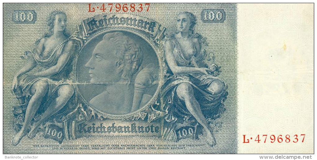 Deutschland, Germany - 100 Reichsmark, Ro. 176 A , ( Serie E/L ) 1936 - 1948 ! - 100 Reichsmark