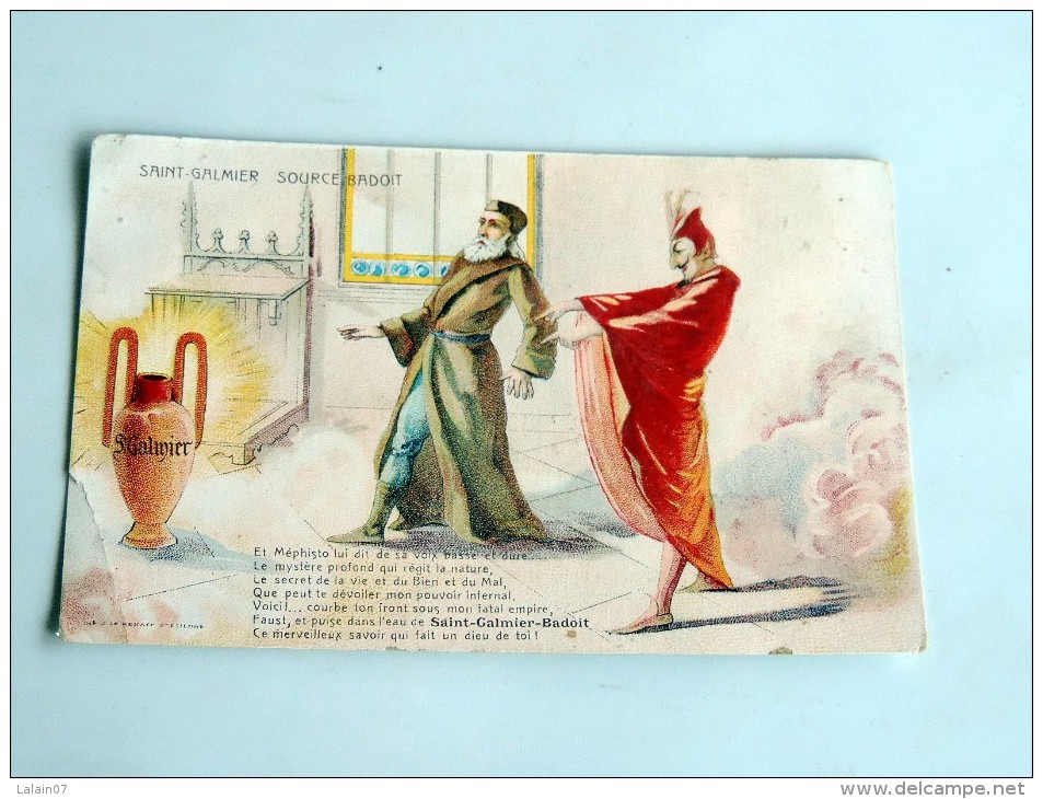 Carte Postale Ancienne : SAINT-GALMIER , Source Badoit , Et Mephisto Lui Dit De Sa Voix Basse.... - Autres & Non Classés