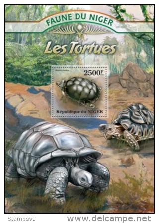 Niger. 2013 Turtles. (122). Sheet Of 4v + Bl - Tortues