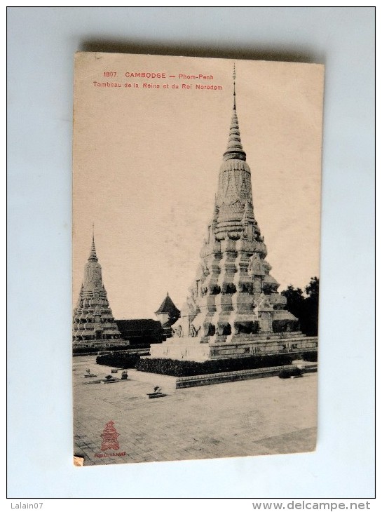 Carte Postale Ancienne : CAMBODGE : PNOM-PENH : Tombeau De La Reine Et Du Roi Norodom, En 1918 - Cambodge