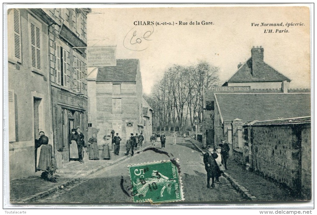 CPA 95 CHARS RUE DE LA GARE 1910 - Chars