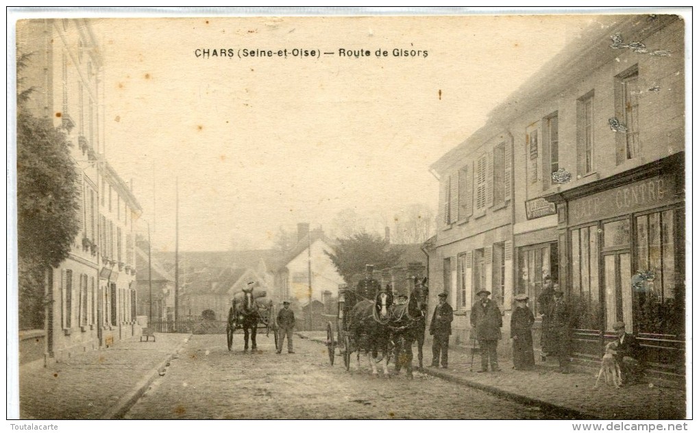 CPA 95 CHARS ROUTE DE GISORS 1924 - Chars