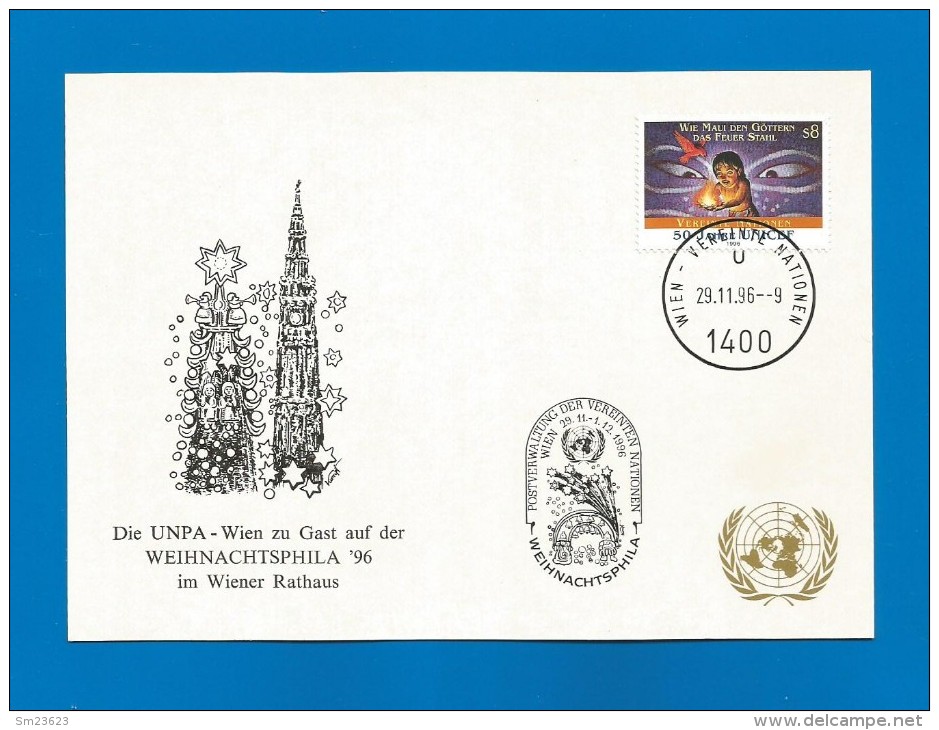 Vereinigte Nationen 1996 , Die UNPA - Wien Zu Gast Auf Der WEIHNACHTSPHLIA  - 29.11.96 - Cartes-maximum