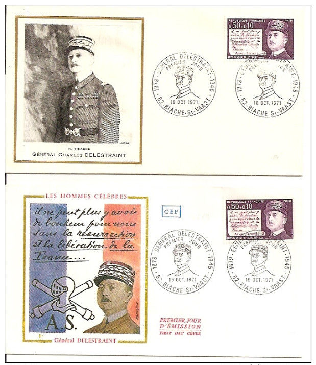 N°1689 De 1971 - Lot De 2 FDC   - Général Delestraint  - - 1970-1979